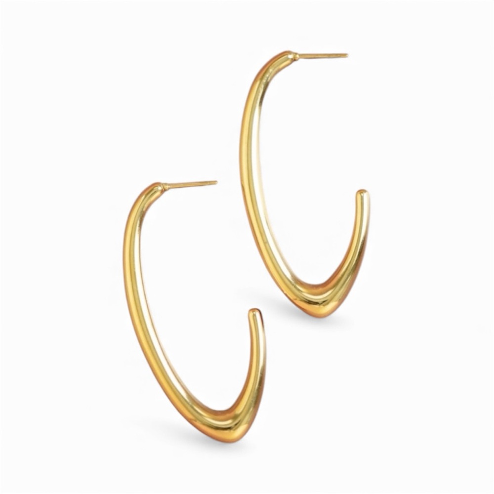 18k gold dipped stainless steel hoops